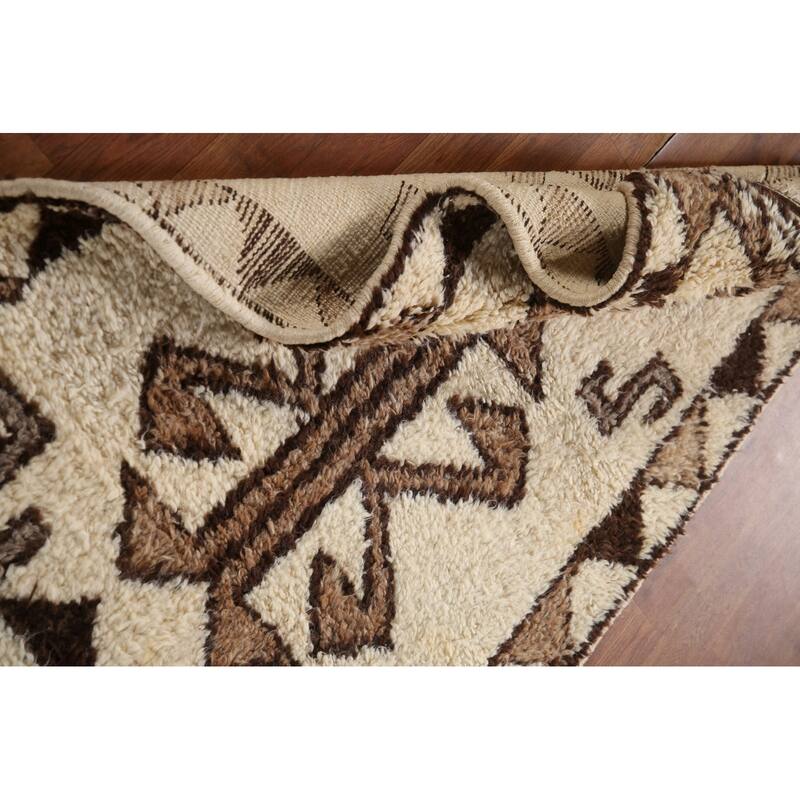 Natural Dye Handmade Kurdish Turkish Runner Rug Tribal Wool Carpet - 3'1"x 11'1"