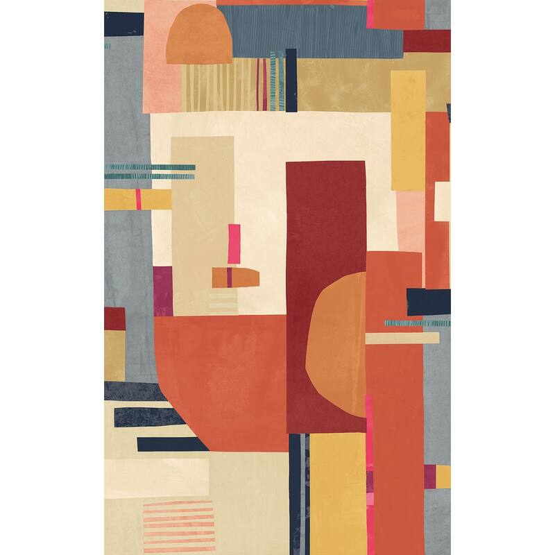 Rhodes Red Blocs Wallpaper