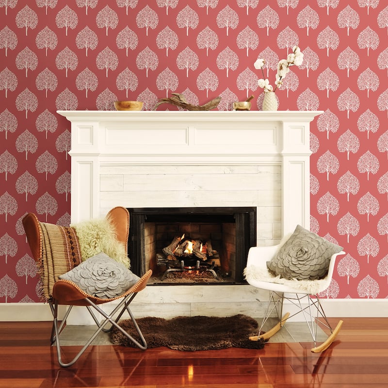 A-Street Prints Grove Coral Tree Wallpaper
