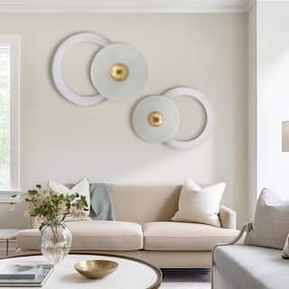 Sagebrook Home Vertigo Acrylic and Quartz Wall Hangings - Chic Modern Home Decor in 20" and 24" Sizes, Set of 2