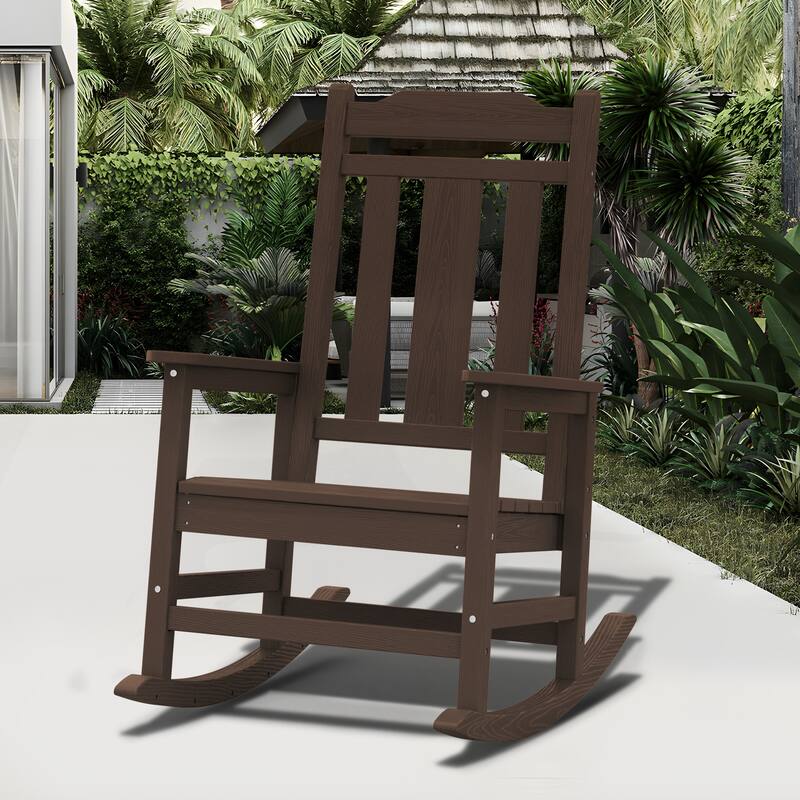 Outdoor Patio HDPE Rocking Chiar, Extra Wide Seat & Backrest
