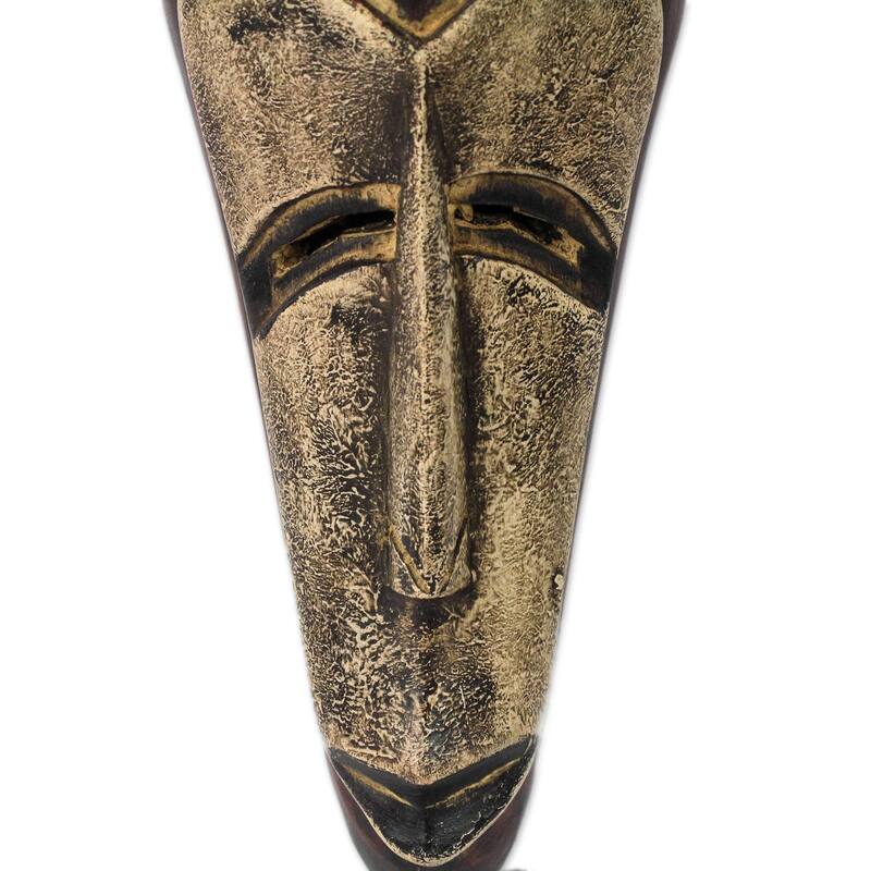 Novica Handmade Surprise Bunini African Wood Mask