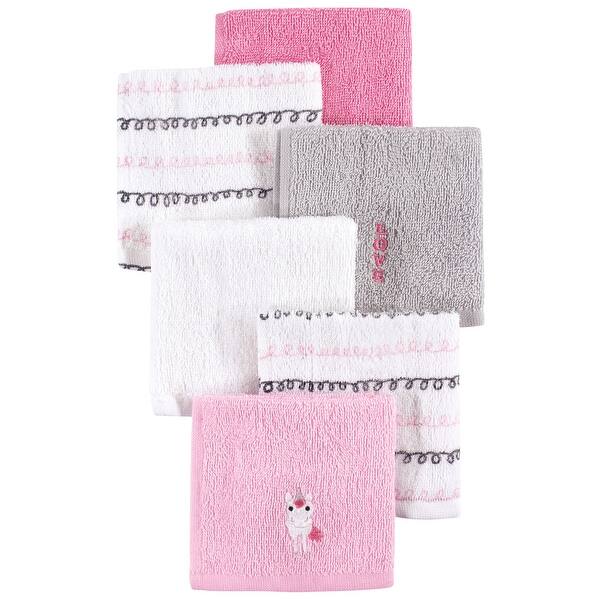 slide 1 of 1, Hudson Baby Infant Girl Super Soft Cotton Washcloths, Pink Unicorn, One Size - Pink Unicorn - One Size One Size - Pink Unicorn