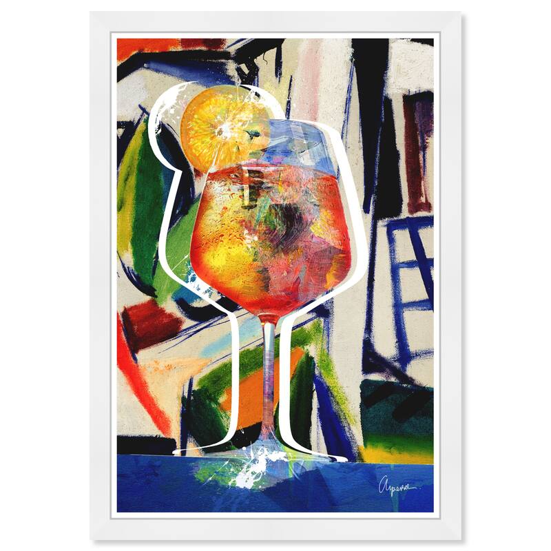 Wynwood Studio Prints Drinks and Spirits Aperol Cubist Blue and Modern & Contemporary Wall Art Canvas Print