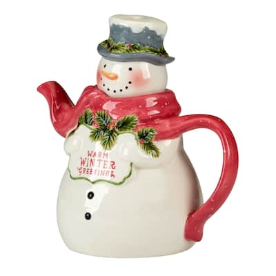 Certified International Snowman Greetings 3-D Teapot - 8.25" x 5.25" x 8.125"