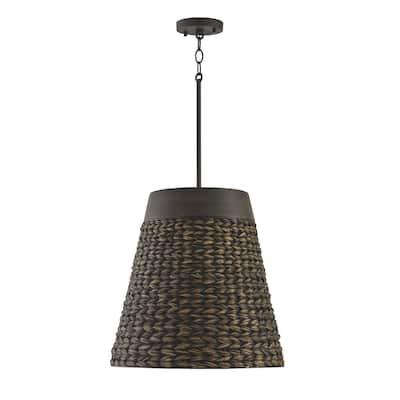 Tallulah 4-light Medium Pendant w/ Mango Wood & Water Hyacinth