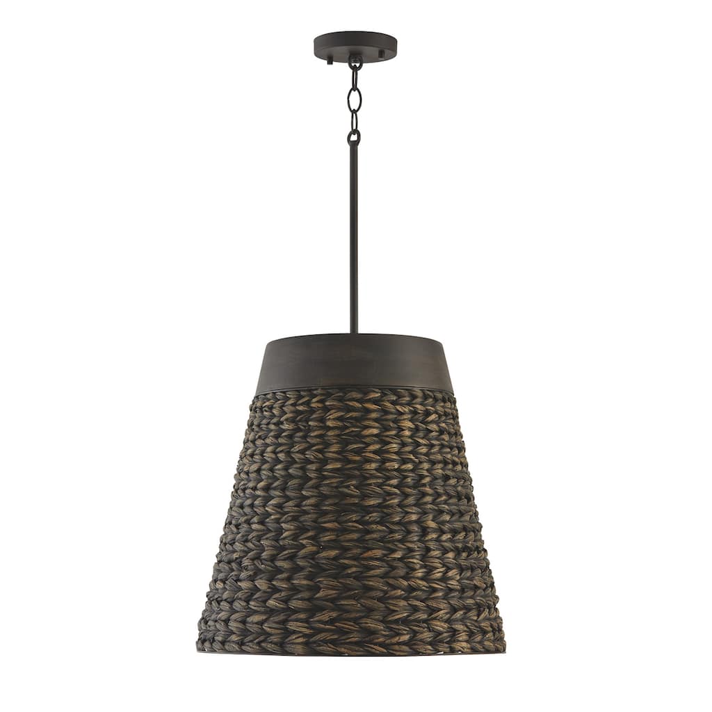 Tallulah 4-light Medium Pendant w/ Mango Wood & Water Hyacinth