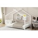 preview thumbnail 5 of 13, Twin Size Metal House Platform Bed with Roof Design, House Bed with Slats Support for Kids Teens