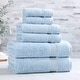 preview thumbnail 63 of 188, Superior 100% Egyptian Cotton 6-Piece Towel Set Luxury, Soft & Absorbent 6-Piece - Light Blue