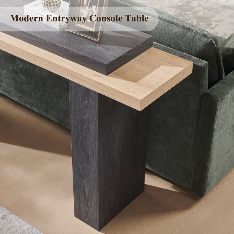 Modern Entryway Table, Wood Sofa Table Behind The Couch, Narrow Table
