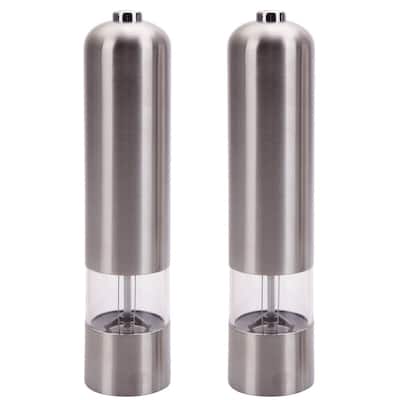 Silvertone Stainless Steel Electric Automatic Pepper Mill and Salt Grinder