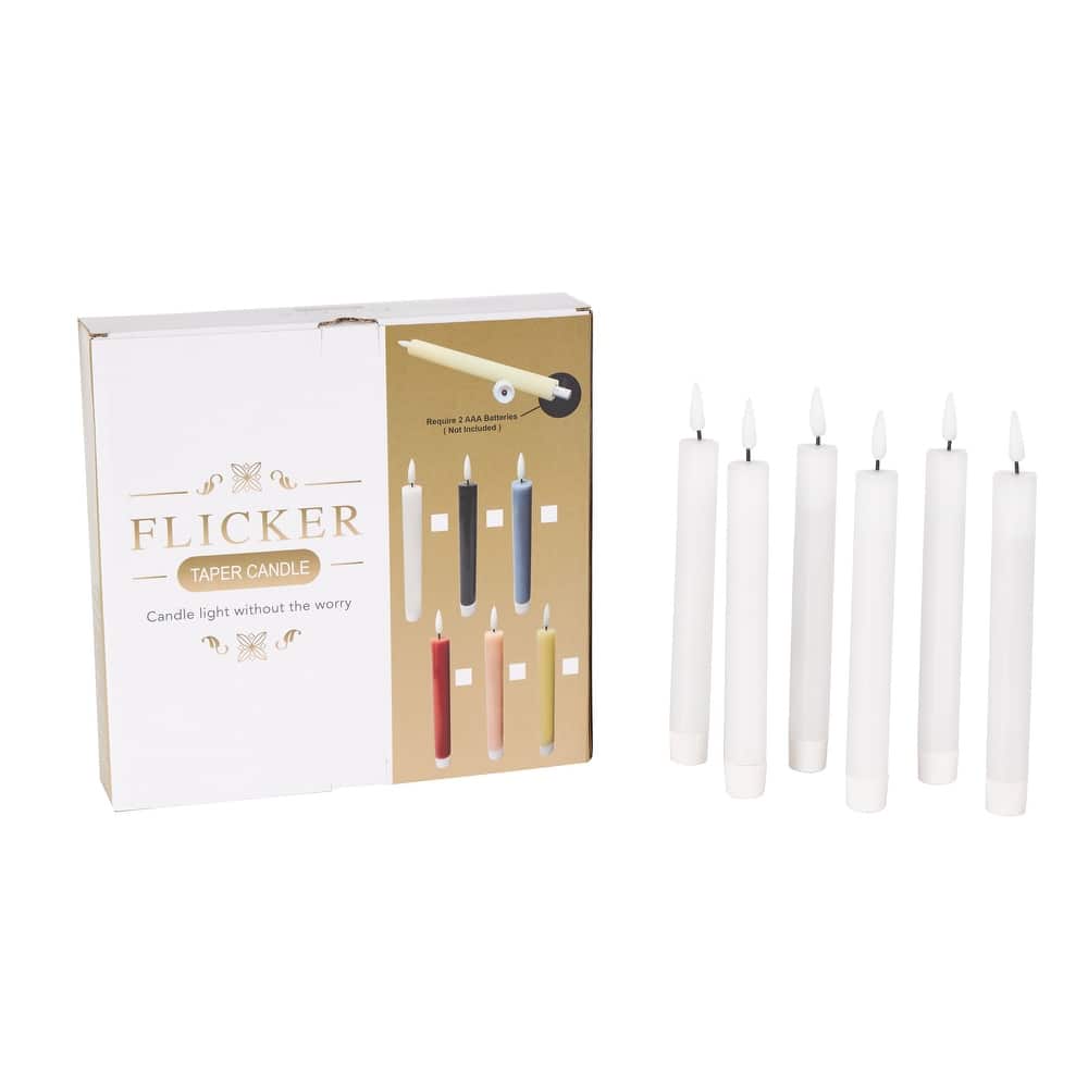 Wax Indoor Outdoor Flameless Candle with Remote Control - Set of 6 Red, Black, White, Yellow, Blue or Pink - Roche River Decor