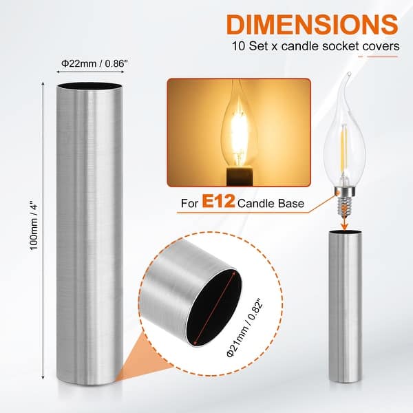 dimension image slide 10 of 102, Metal Chandelier Socket Sleeves Insulation Heat Shrinkable