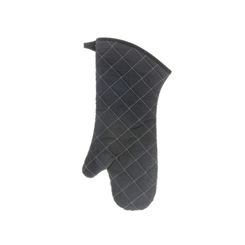 Quilted Oven Mitt - 17, 450, Black / Pair