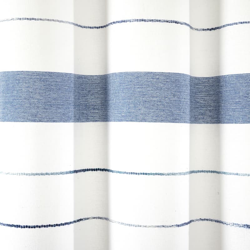 Lush Decor Chic Stripe Yarn Dyed Eco-Friendly Recycled Cotton Shower Curtain Single