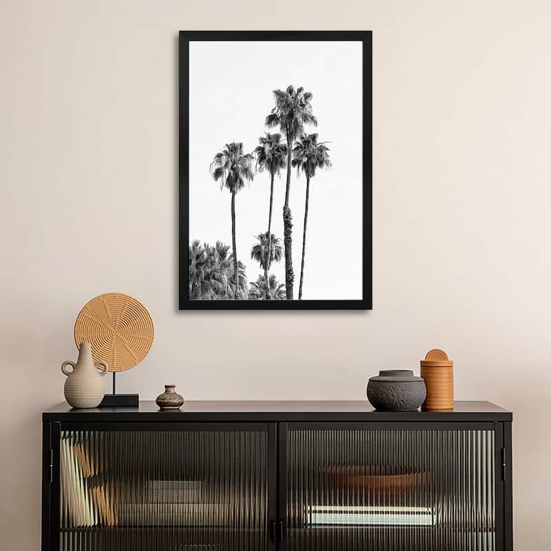 Palm Trees | Monochrome Premium Framed Poster by Melanie Viola