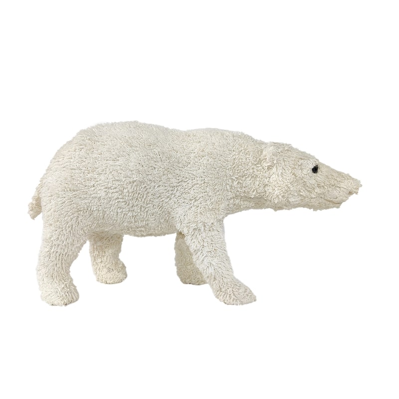 Sm Knitted Bocule White Bear Dia 11.8" - WHITE - Medium