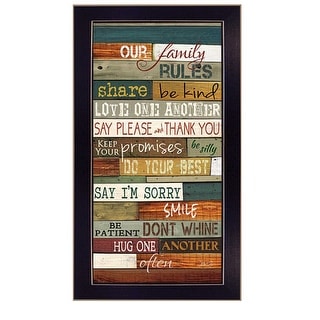 Our Family Rules 5 Black Framed Print Wall Art