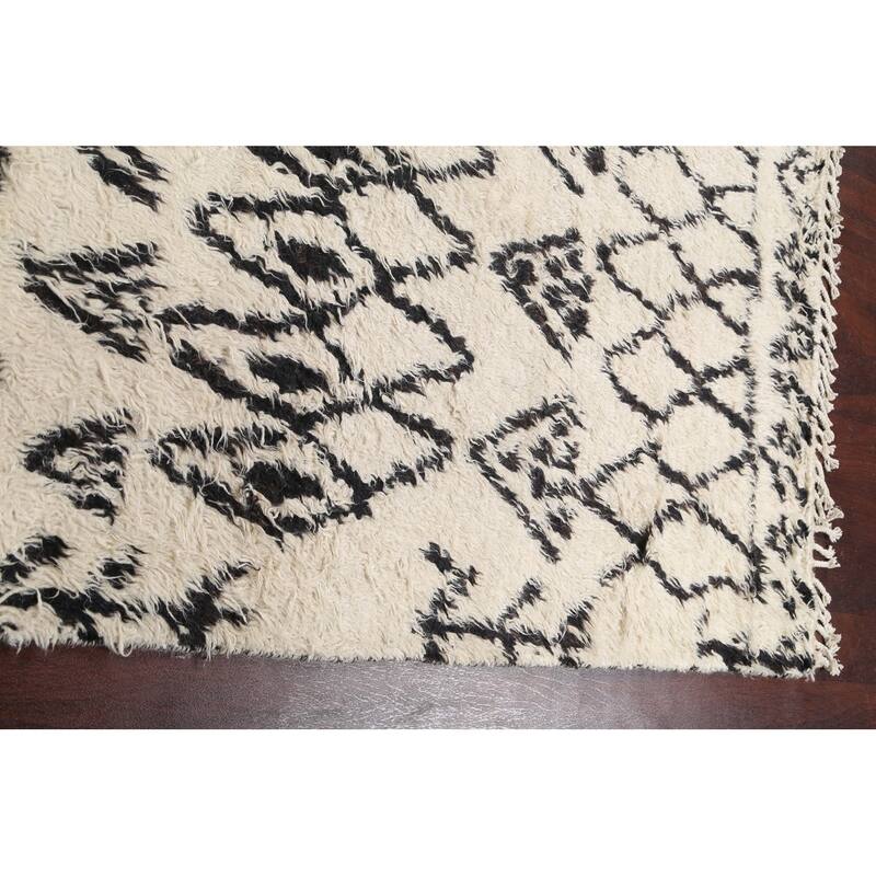 Vegetable Dye Moroccan Berber Oriental Wool Runner Rug Hand-knotted - 4'9" x 11'7"