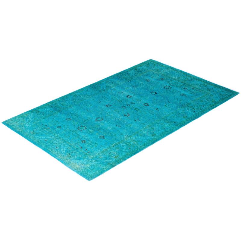 Contemporary Overdyed Wool Hand Knotted Area Rug - 3' 2" x 5' 1"