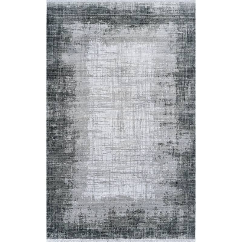 HomeRoots Abstract Contemporary Rectangle Area Rug - 4' X 6'