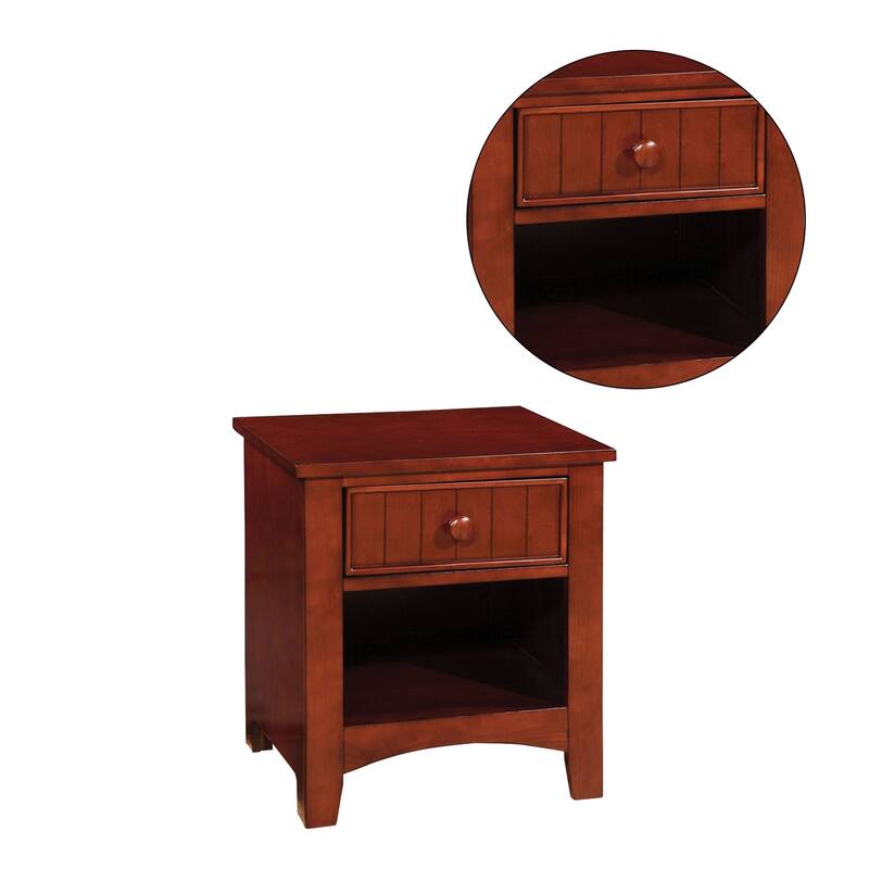 Wooden Nightstand with a Drawer