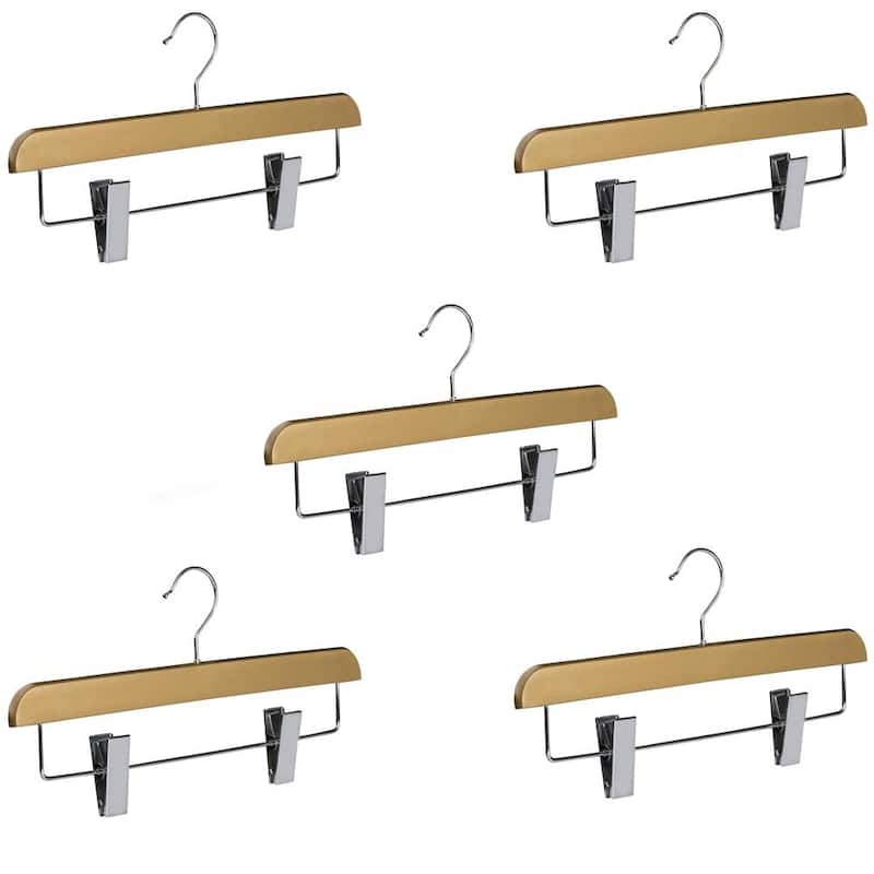 Abs Plastic Trouser Skirt Hangers, Perfect for Skirts, Pants, Slacks, Jeans, and More Set of 5 - Set of 5 - Gold