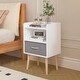 preview thumbnail 22 of 29, Wood Side Table with Collapsible Fabric Drawer and 2-Tier Storage for Kids and Adults