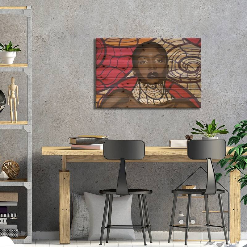 Tribal Vibe I Print On Wood by Karen Smith - Multi-Color