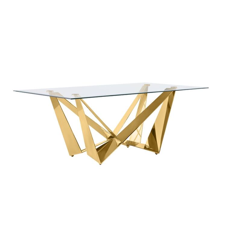 Best Quality Furniture D400/1-SC320-7 Dining Set with 78" 12mm Glass with Bevel