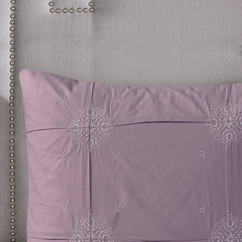 Madison Park Edna Embroidered Cotton Reversible Duvet Cover Set