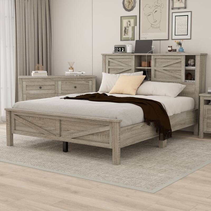 Farmhouse Style Platform Bed