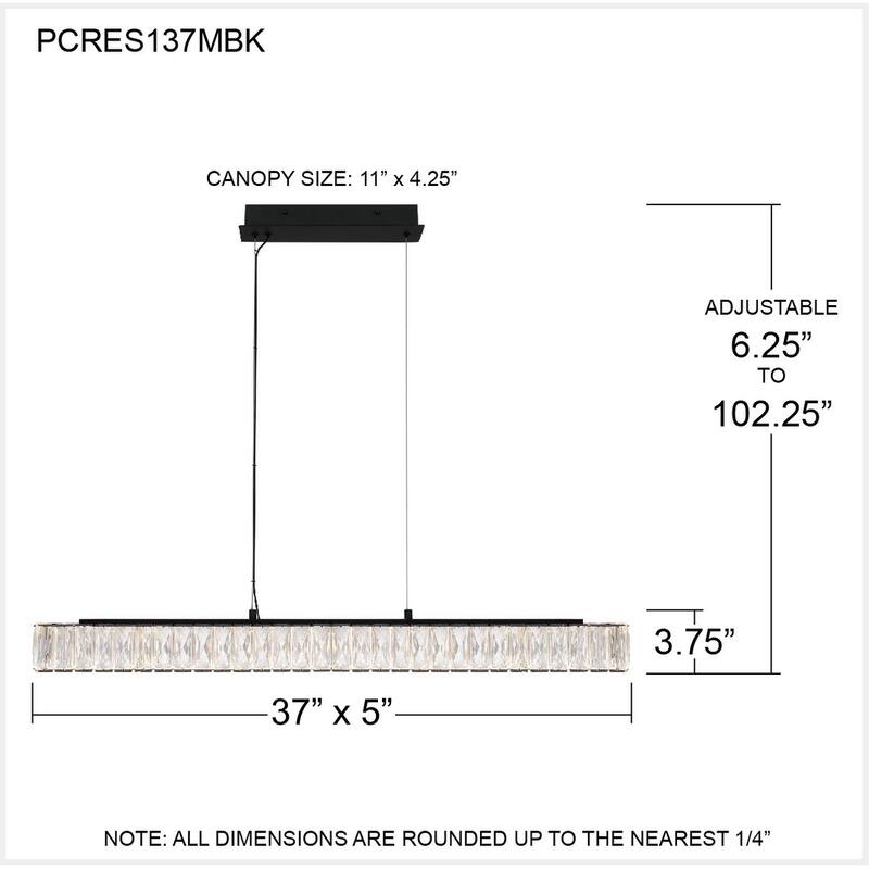 Reese Integrated LED Matte Black Island Light