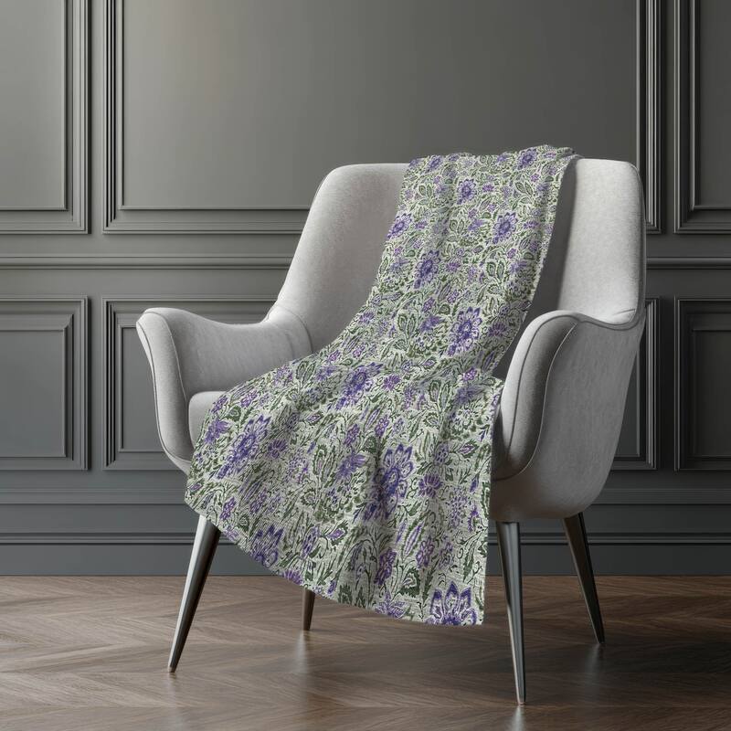 Premium Machine Washable Floral Sherpa Throw Blanket