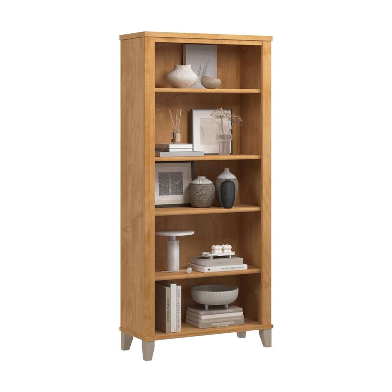 Bush Home Somerset Tall 5 Shelf Bookcase - Maple Cross - 5 Shelf