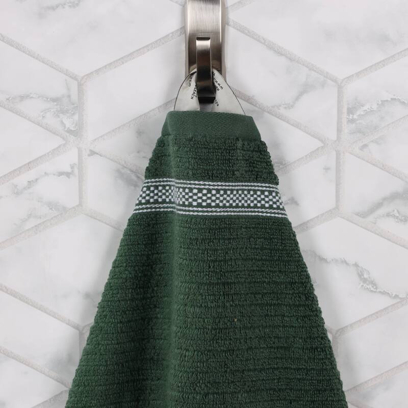 Superior Brea Zero Twist Cotton Ribbed Modern Hand Towel Set of 6