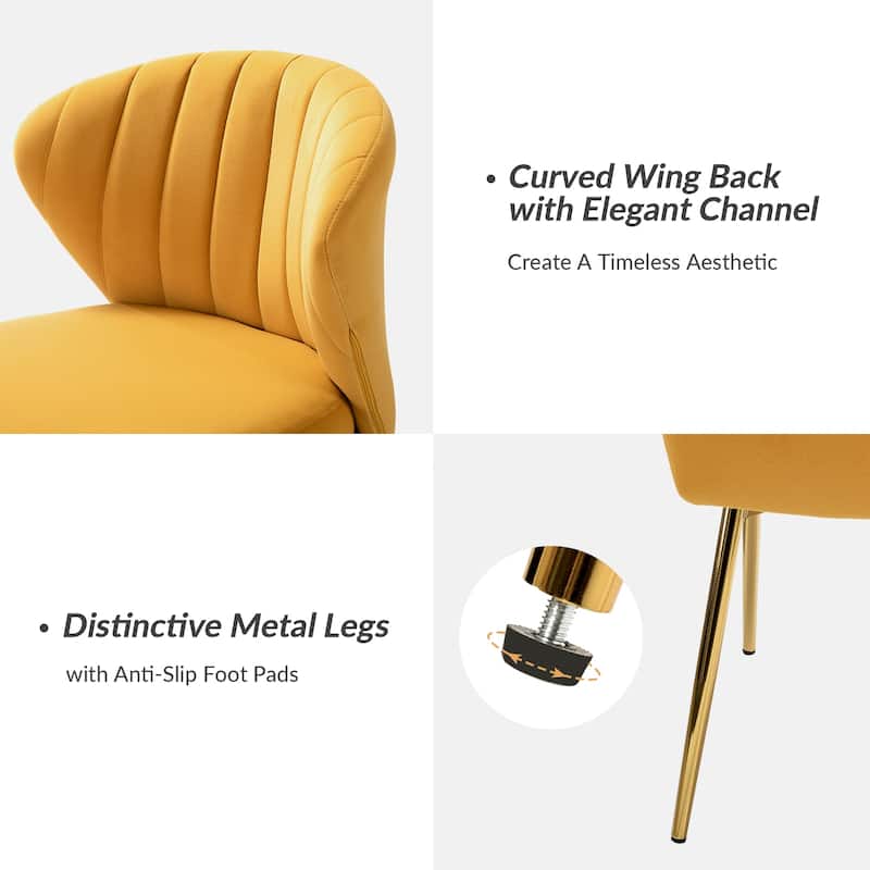 Aruna Accent Chair with Metal Legs 20''W X 19.5 ''D X 29''H by HULALA HOME