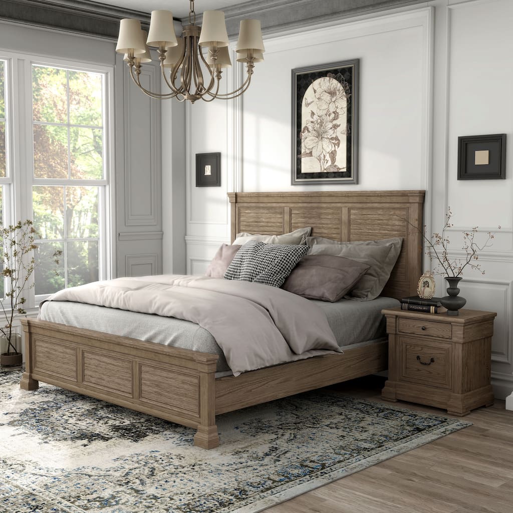 Furniture of America Wacine 2-Piece Weathered Grey Wood Panel Bedroom Set