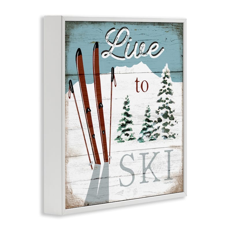 Stupell Live To Ski Rustic Snow Sports Rustic Cabin Framed Wall Art