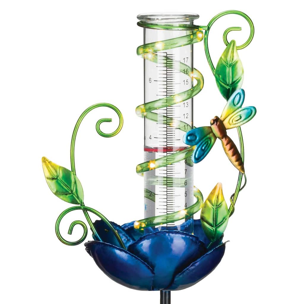 Rain Gauge Solar Stake - Dragonfly