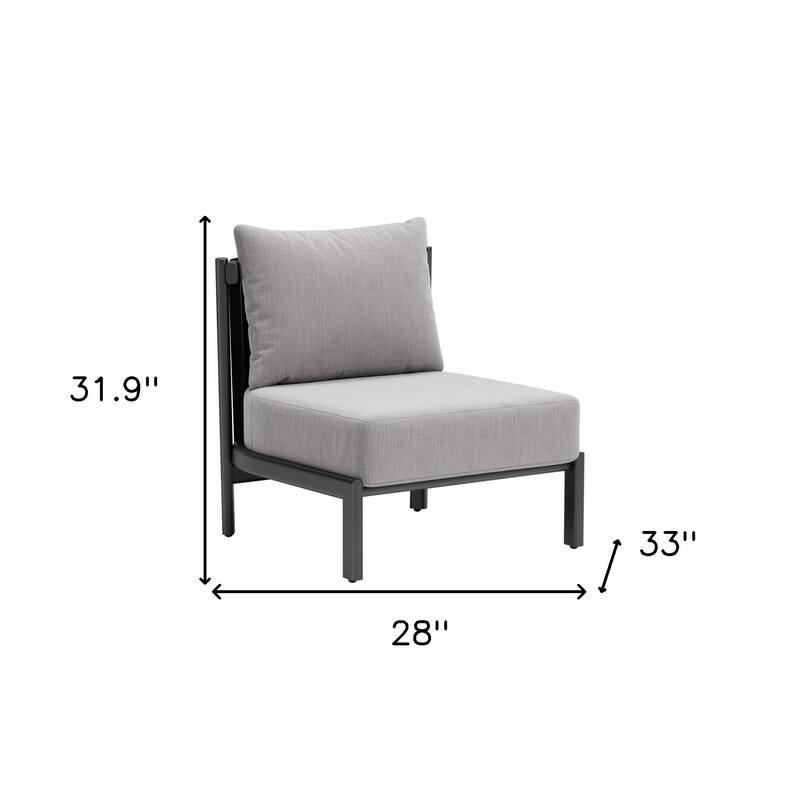 HomeRoots 28" Gray And Black Fabric Side Chair - 28' X '31.9' X '33