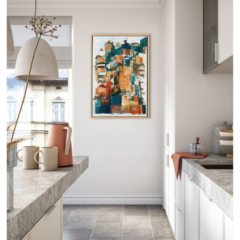 Kate and Laurel Sylvie Meteora Framed Canvas by Leah Nadeau