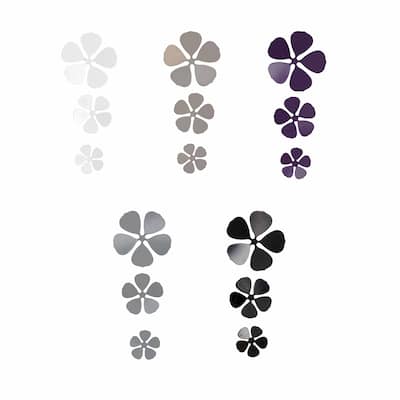 Metal Flower With Magnet Floral 6 pieces - 2"L x 2"W x 0.8"D