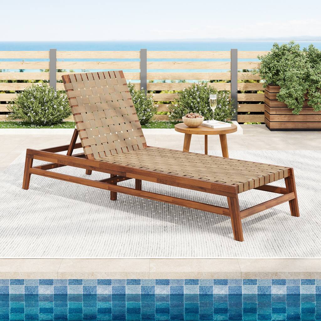 Christopher Knight Home - Benfield Outdoor Acacia Wood and Rope Chaise Lounge
