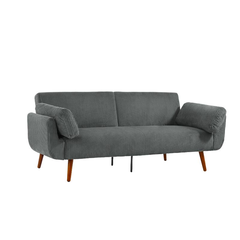 73.3" Wide Modern Corduroy Convertible Sleeper Sofa 3-position Loveseat