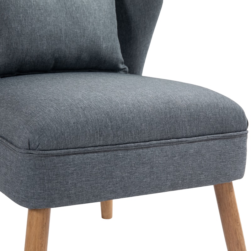Linen Armless Accent Chair Slipper Chair