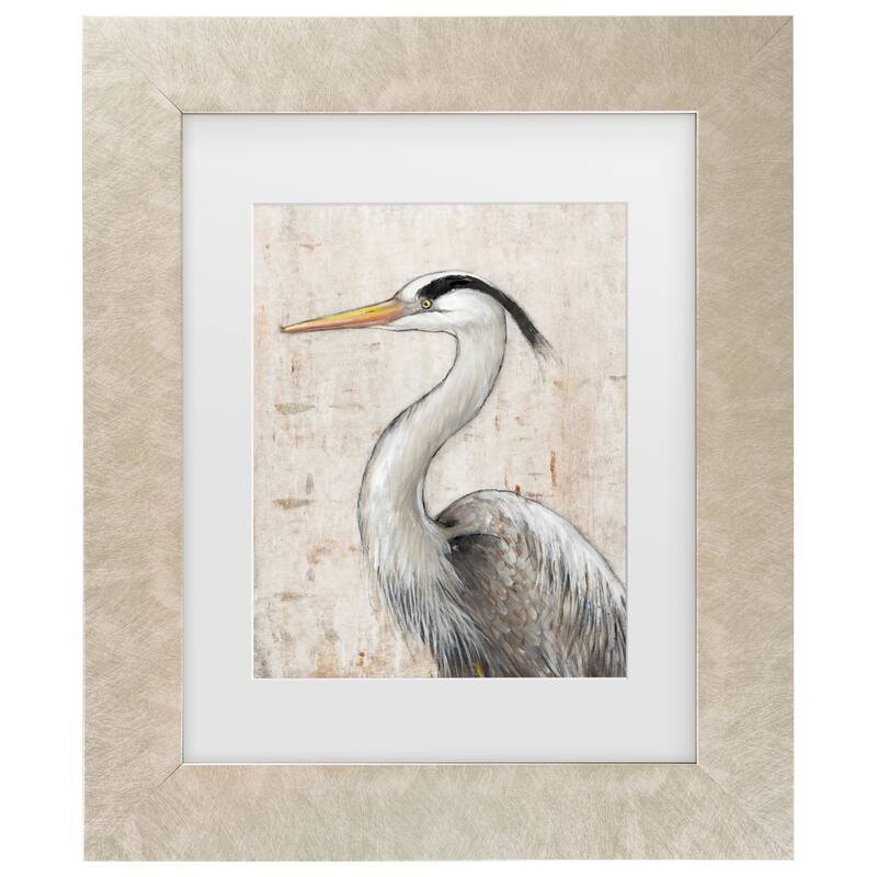 Tim O'Toole 'Grey Heron II' Matted Framed Art