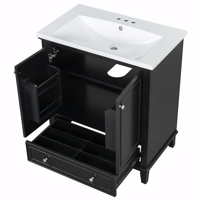 30" Bathroom Vanity Base Cabinet with Doors and Drawer
