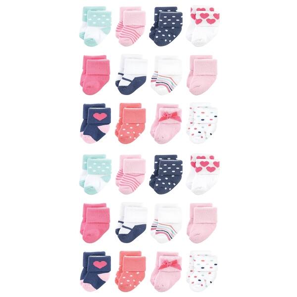 slide 1 of 1, Little Treasure Baby Cotton Rich Terry Socks 24-Pack, Confetti 0-6 Months - Confetti