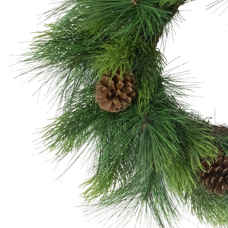 Pine Needle with Pine Cones Artificial Christmas Wreath - 24" - Unlit